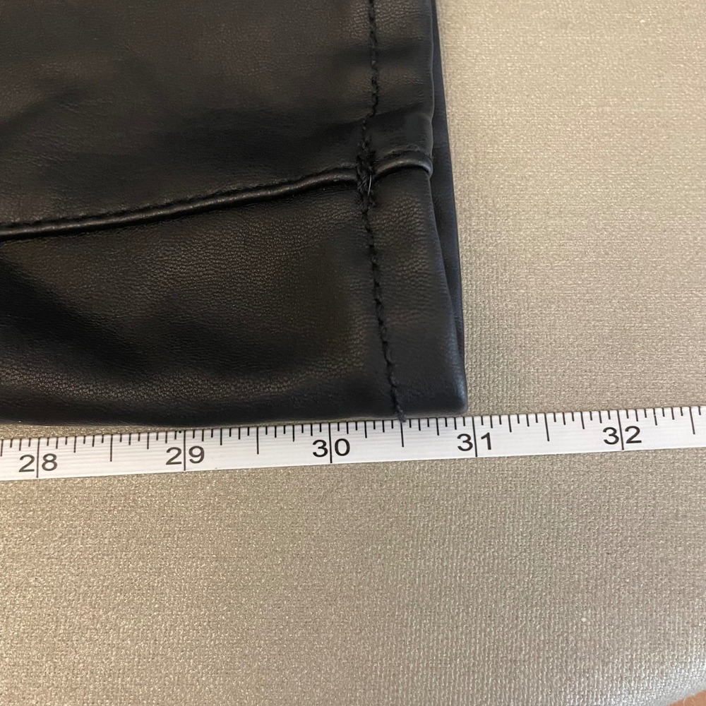 American Eagle Black Faux Leather Super Hi-Rise Flare Pants Womens 6 Regular - Picture 7 of 9